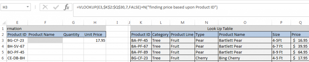 N function with Vlookup